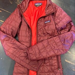 patagonia womens size S maroon nano puff down jacket!